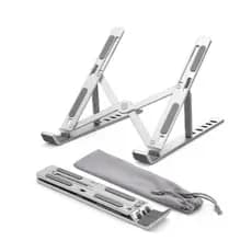 Suporte Notebook Articulado Alumínio Ergonômico Ajustável Dobrável Com Case Profissional