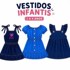 Vestidos Jeans Infantil Feminino 1 a 4 Anos – Premium Confortável e Estiloso (Mais Vendido)