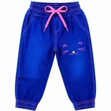 Calça Jeans Infantil Jogger Feminina Com Elástico Cintura Sortida 1 a 6 anos