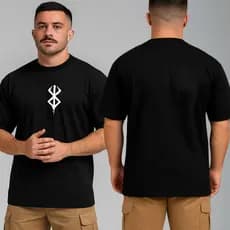 Camiseta Oversized BERSERK 01 Masculina Premium 100% Algodão Streetwear Estilo Casual Academia