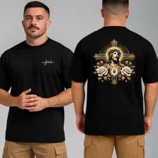 Camiseta Oversized Jesus 01 Masculina Premium 100% Algodão Street Casual Moda Academia