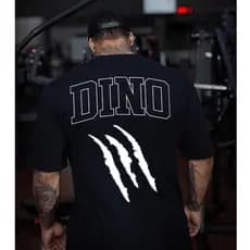 Camisa Oversized Grande Musculação 100% Algodão Casual Treino Academia Dino