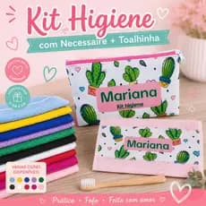 Kit Nécessaire Higiene - Personalizada Com Nome - Escolar Creche Menino Menina.
