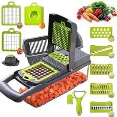 Cortador Fatiador Ralador e Descascador Multifuncional 13 em 1 para Alimentos e Frutas - Envio Imediato
