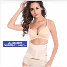 Cinta Modeladora Dupla Compressão com straps Lombar-Abdominal-Redutora + Fita Sustentação para os Seios(Kit ou separado)