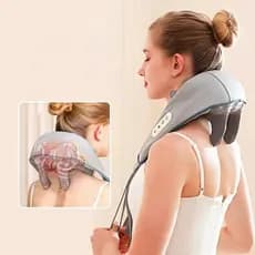 Massageador Elétrico 5D Para Pescoço,Ombros,Costas, Lombar,Pernas e Barriga - Aquecimento Shiatsu - Recarregável -Bivolt