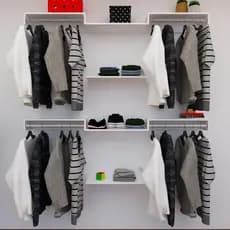 Kit Closet com Cabideiros de 60cm e Prateleiras Branco Organização Moderna para Seu Quarto