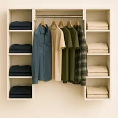 Kit Closet em MDF com Estantes Laterais e Cabideiro – Organização e Praticidade para seu Quarto