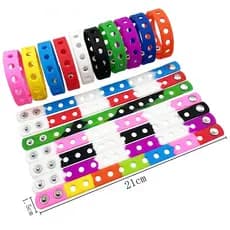 Pulseira De Silicone De 21 Cm Com Furo Pequeno Decorável
