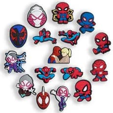 Encantos De Sapato Para Decoração De Tamanco Desenho Animado Fofo Botão De Resina Do Homem-Aranha Da Marvel