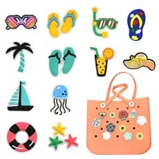 Para bolsas, não para sandálias, Bolsa com furo para Bog Bonito Desenho Cartoon Praia Acessórios Decorativos Fechadura