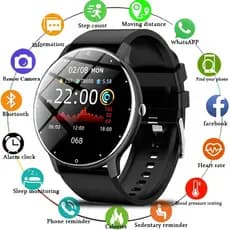 LIGE Relógio inteligente masculino à prova d'água com Bluetooth de freqüência cardíaca