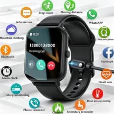 LIGE Relogio Inteligente BT Chamada De Pressão Arterial Full Touch Fitness Tracker Vida À Prova D'água