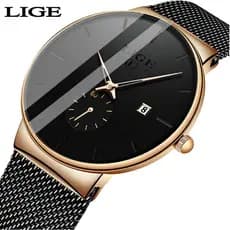 LIGE Relógio De Pulso Masculino Casual/À Prova D'água/Simples/Neutro/Unissex