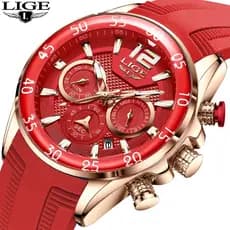 LIGE Moda Homens Relógio De Luxo Silicone Sports Cronógrafo À Prova D'água Para O Homem Quartzo + Caixa