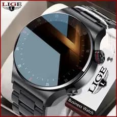 LIGE Smart Watch Men Full Touch Sport ECG Health Tracker Smartwatch À Prova D'água Para Android Ios