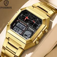 Relógio Eletrônico LIGE Men Digital Square Fashion Sport Dual Time À Prova D'água