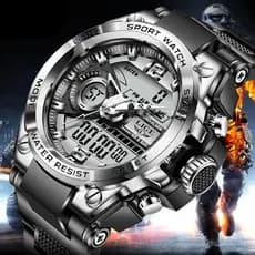 LIGE Men Digital Watch Relógio De Pulso À Prova D'água LED Esportivo De Quartzo