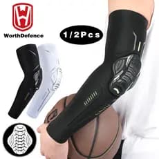 Worthdefence 1 / 2pçs Joelheiras De Cotovelo Para Compressão / Voleibol / Fitness / Gear / Suporte Esportivo