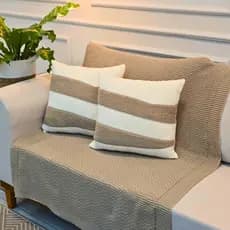 Kit Manta de Tricot Sofá Poltrona 150x100cm Siena Decor Sala +  2 Capas de Almofadas 45X45cm