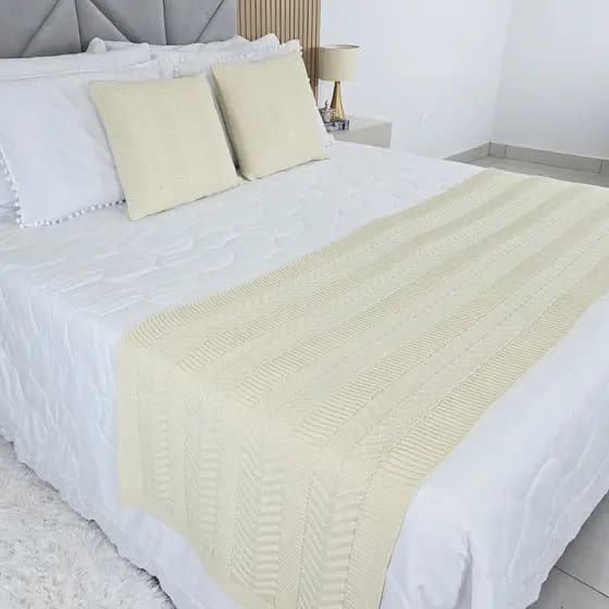 Peseira Manta Tricot Cama Casal King Links - SOMENTE A PESEIRA
