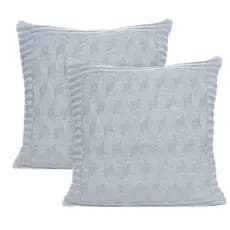Kit 2 Capas de Almofadas Tricot Decorativa Sofá Cama Efeito 3D