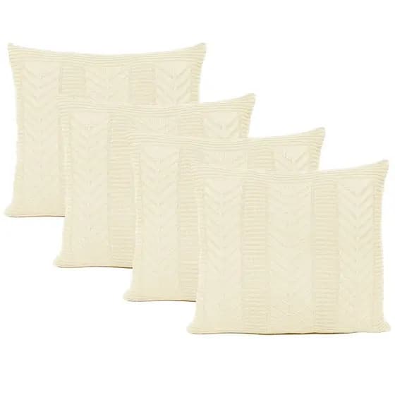 Kit 4 Capas De Almofadas Tricot Decorativa Sofá Cama Links