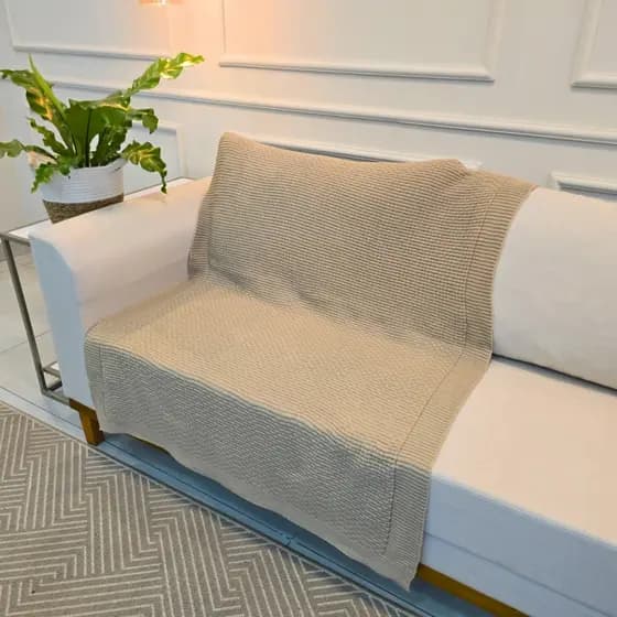 Manta de Tricot Sofá Poltrona 150x100cm Siena Decor Sala