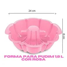 Forma Para Pudim Rosa Plastico Resistente Para Micro-ondas