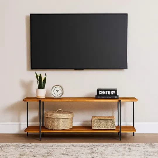 Rack Para Sala 40 Polegadas Ferro Estilo Industrial Grande Funcional Minimalista Moderno Elegante