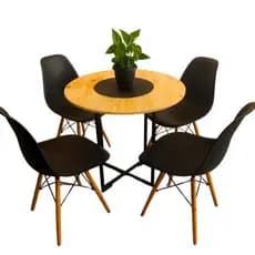 Mesa De Jantar P/4 Cadeiras Restaurante Café Apartamento - Estilo Industrial