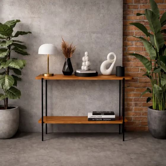 Aparador Industrial Tubular Imbuia – Design Moderno e Minimalista Cor Madeira Imbuia Sala Estar