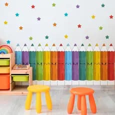 Adesivo Parede Decorativo Cerca Lapis de Cor Infantil Lavável Seguro 2 Unid.