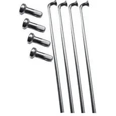 Raio Zincado Com Niple Bicicleta 2,5X185mm Prata Brilhante