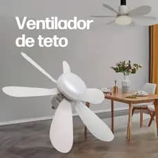 Ventilador de Teto C/ Iluminação 3 Cores Luz Controle Remoto Luminária Moderna 60w Bulbo E27 6 Pás