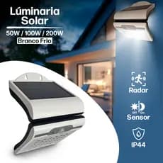Luminária Solar Arandela Externa 72 / 54 / 36 LEDs Sensor Presença Iluminação Automático Jardim