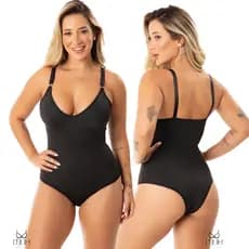 Body Cinta Modeladora Feminino Suplex  Resistente Com Alças Reguláveis Sem Bojo