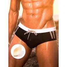 Sunga Preta/nude - Slim Cavada c/ Bojo removível - Paradise - Bienpati - Moda Praia Adulto Masculino