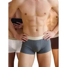 Kit c/3 Cueca Boxer Essential Algodão Canelado Roupa Intima Masculina Conforto Top Bienpati