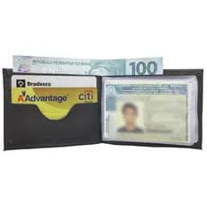 Carteira Masculina Couro Legítimo Pequena Porta Cartão Cnh Sarroche