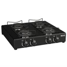 Fogão 4 Bocas Braslar Asiatico Glass Preto Mesa em Vidro Acendimento Manual