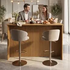 Mesa Balcão Cairo Bancada Gourmet Ripado 3D Divisor Ambiente Cozinha Sala