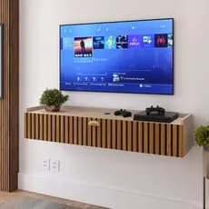Rack Suspenso Home Classic New Pequeno Sala Estar Quarto Tv 32 Polegadas 1 Porta Puxador Concha