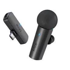 Fifine M6 Microfone Sem fio Lapela Para Celular Android 2.4ghz Cor Preto