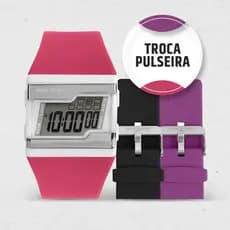 Relógio Digital Feminino Troca a Pulseira Kit com 3 Pulseiras à Prova D' Água Fashion Luxo - FZNA/T8T Mormaii Original