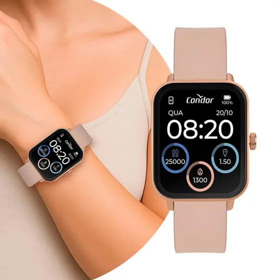 Smartwatch Relógio Inteligente Feminino Rosa Original Condor