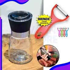 Moedor de Sal e Pimenta Manual Inox com Regulagem + Descascador de Legumes – Temperos