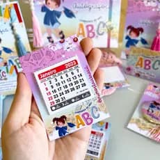 Mini Calendário 2026 Personalizado Formatura ABC com Imã de Geladeira Lembrancinha