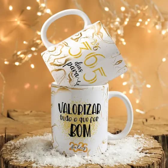 Caneca Ano Novo Porcelana/ presente personalizada/ lembrancinha/ Caneca Personalizada Feliz 2026