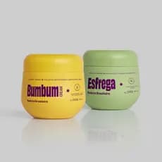 Kit Bumbum Cream + Esfoliante Esfrega 200g Anticelulite Antiestrias Pelos Encravados Renovação Pele Beleza Brasileira